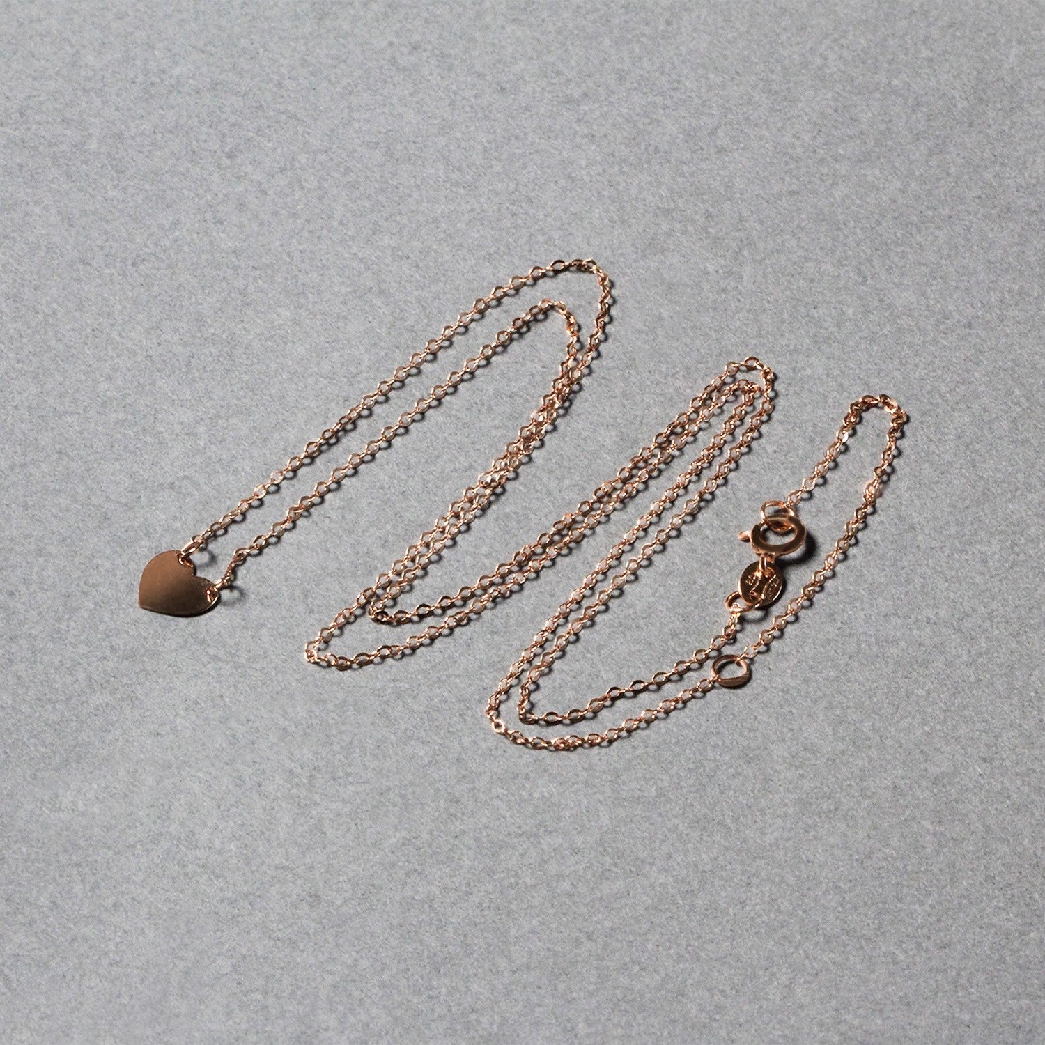 14k Rose Gold Polished Mini Heart Necklace-2