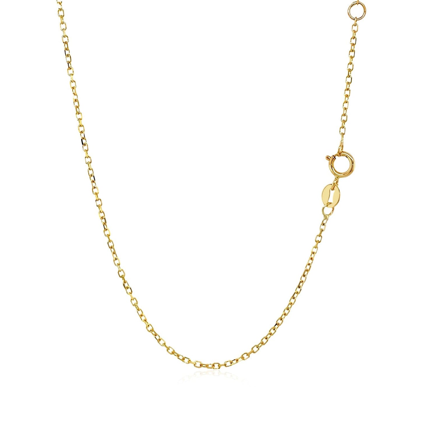 14k Yellow Gold 17 inch Necklace with Round White Topaz-2