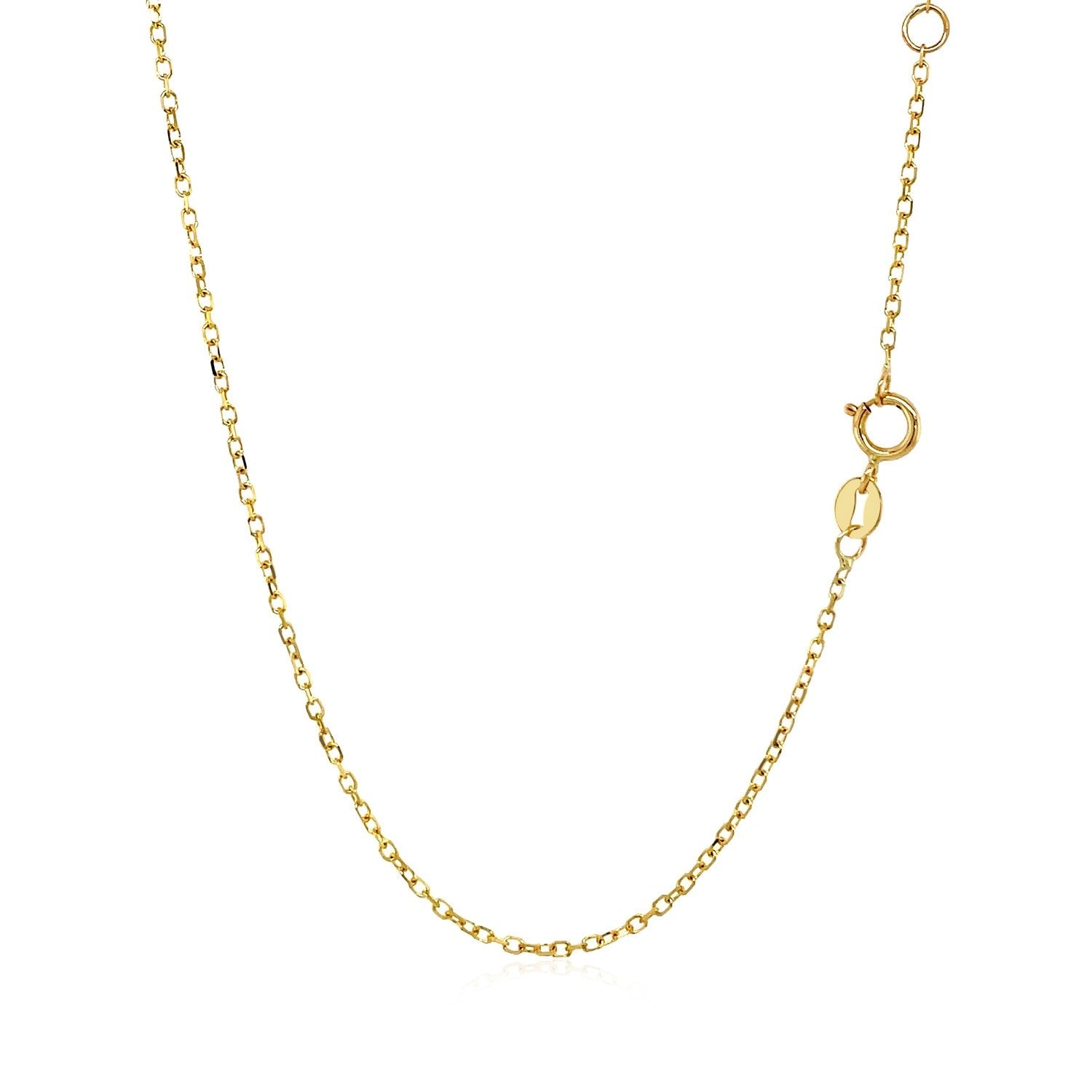 14k Yellow Gold 17 inch Necklace with Round White Topaz-2