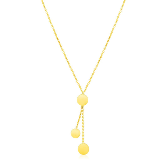 14k Yellow Gold Necklace with Circle Drops-0