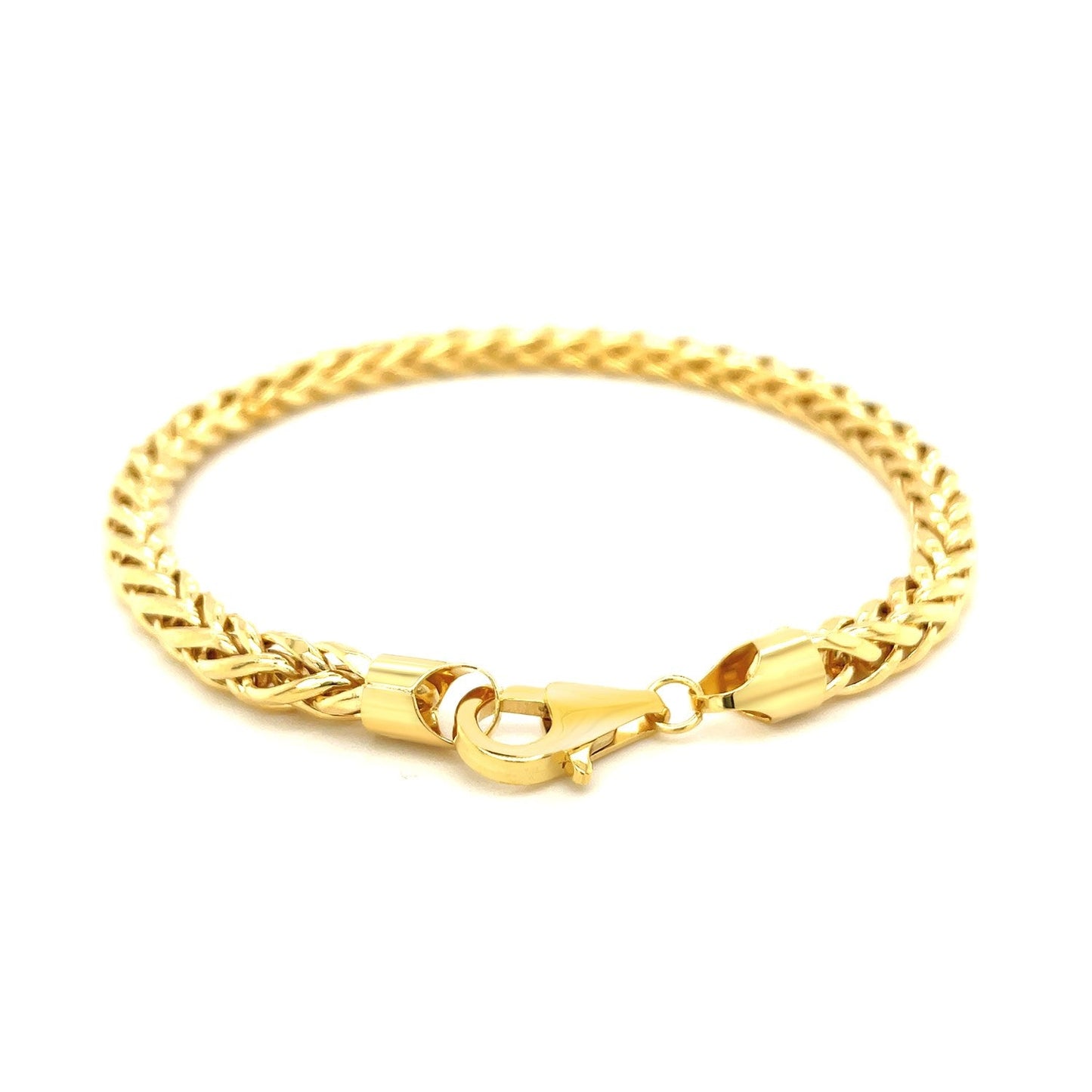 5.2mm 14k Yellow Gold Diamond Cut Round Franco Bracelet-2