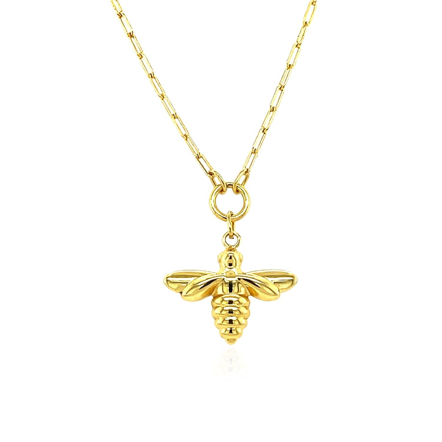 14K Yellow Gold Bee Necklace-0
