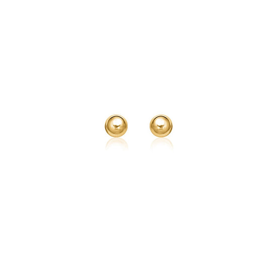 14k Yellow Gold Round Stud Earrings (5.0 mm)-0