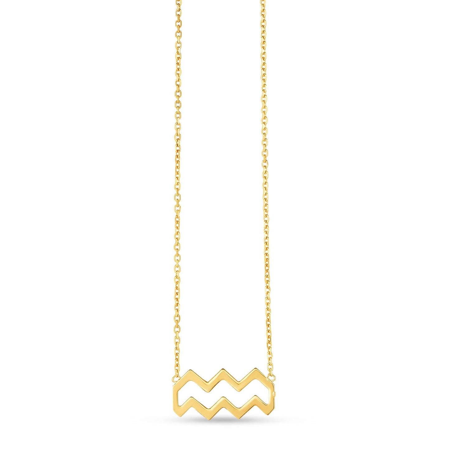 14K Yellow Gold Aquarius Necklace-0