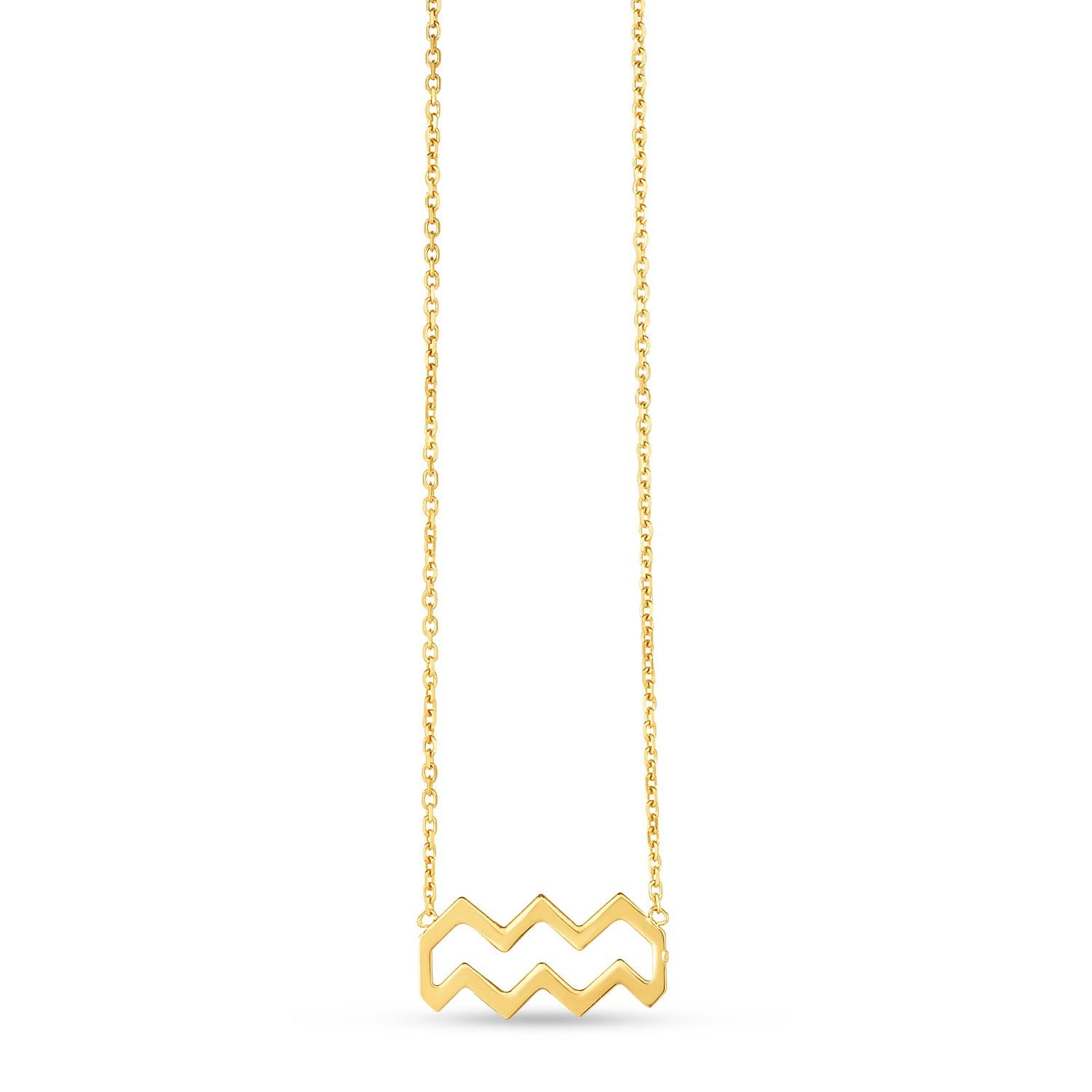 14K Yellow Gold Aquarius Necklace-0