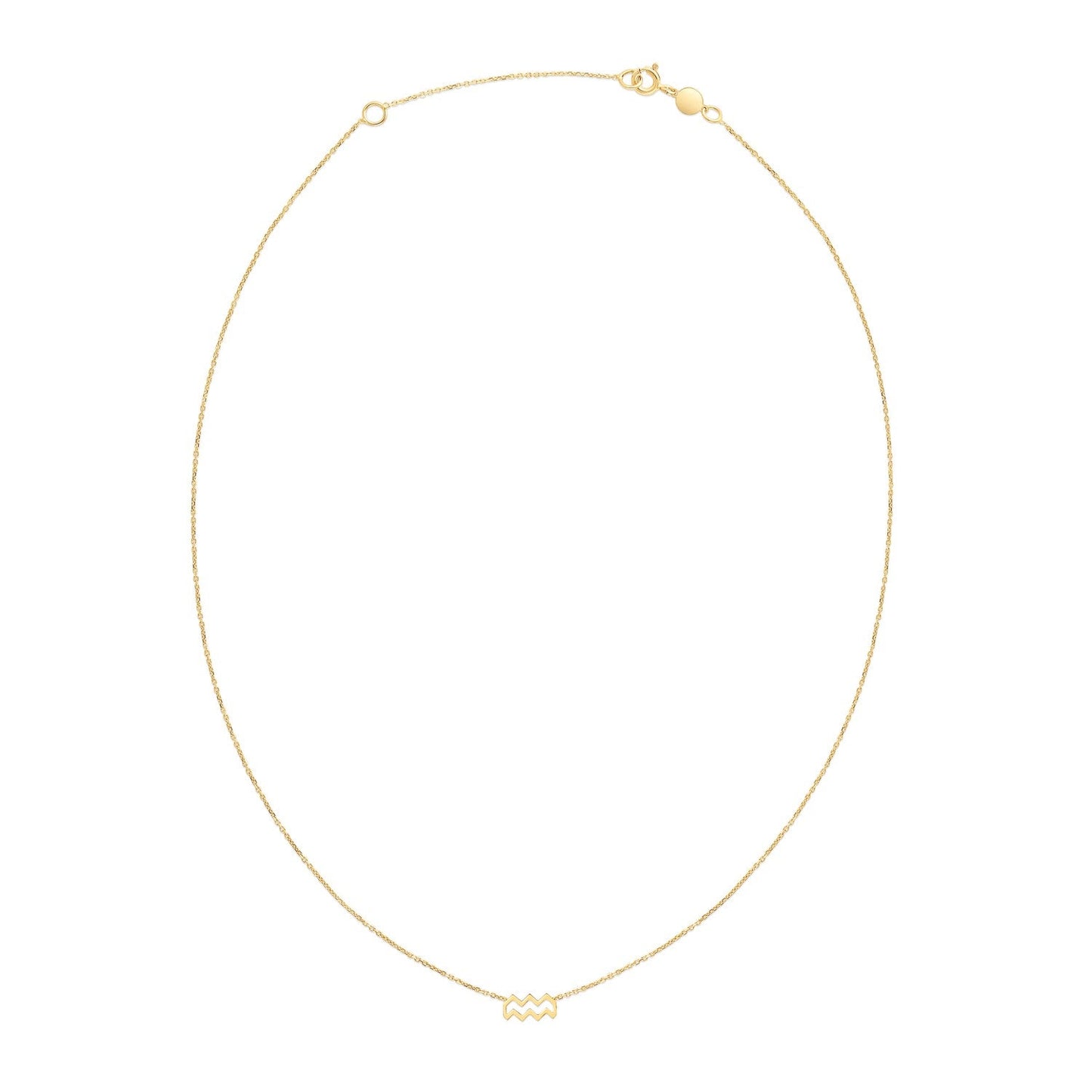 14K Yellow Gold Aquarius Necklace-1