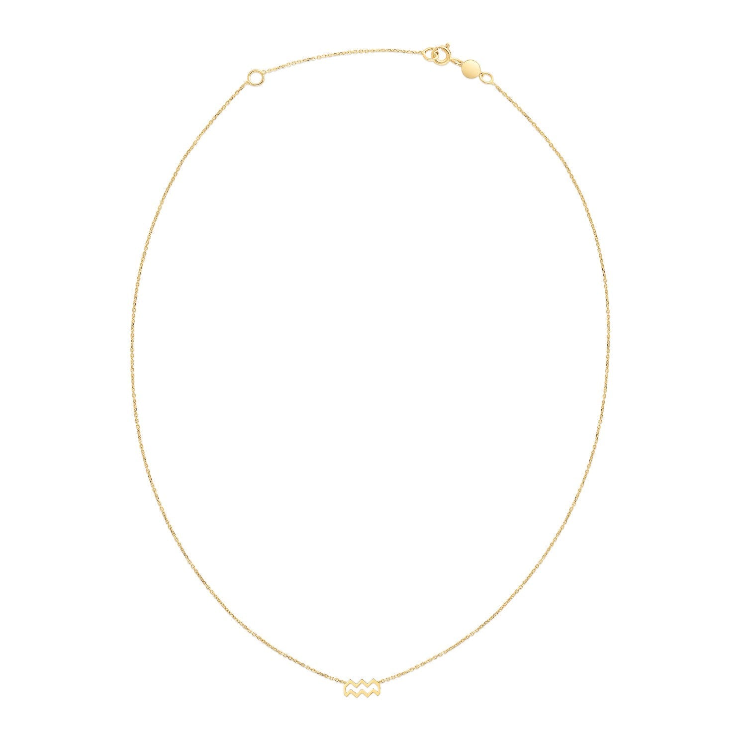 14K Yellow Gold Aquarius Necklace-1