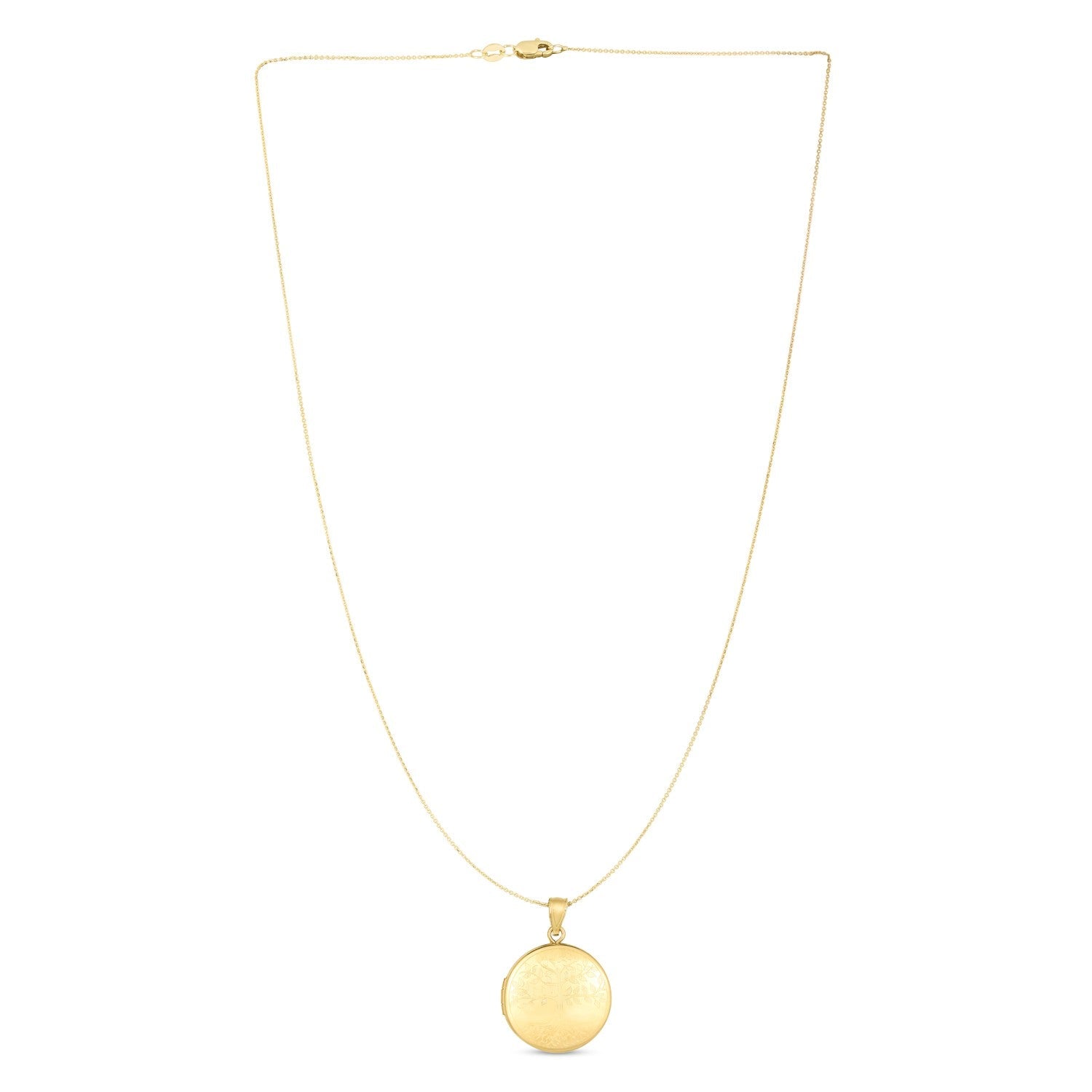 14k Yellow Gold Tree of Life Locket Necklace-0