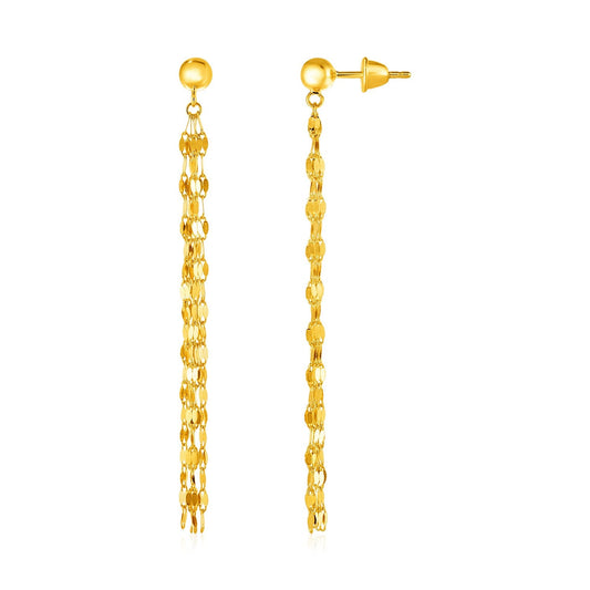 14k Yellow Gold Polished Drop Earrings-0