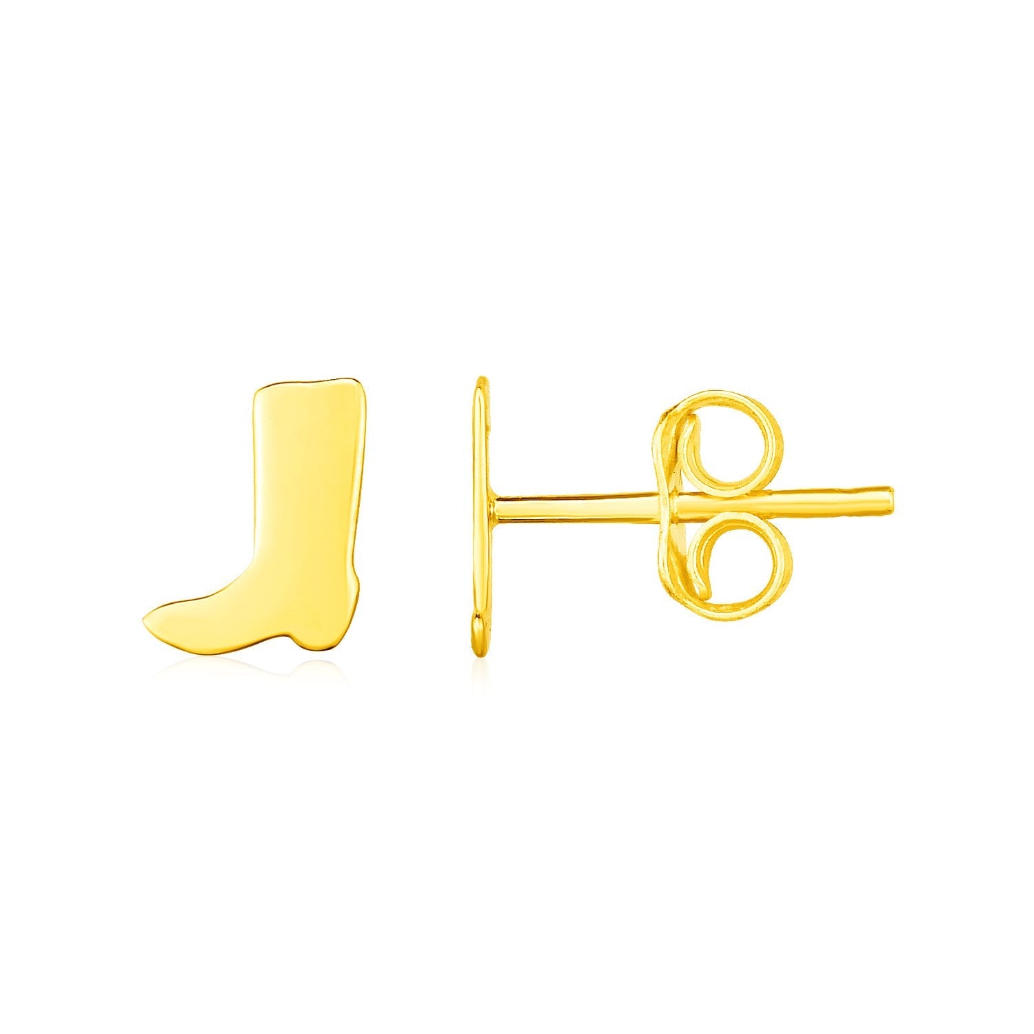 14K Yellow Gold Cowboy Boot Earrings-0