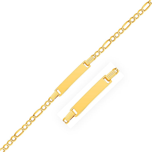 14k Yellow Gold Figaro Link Children's ID Bracelet-0