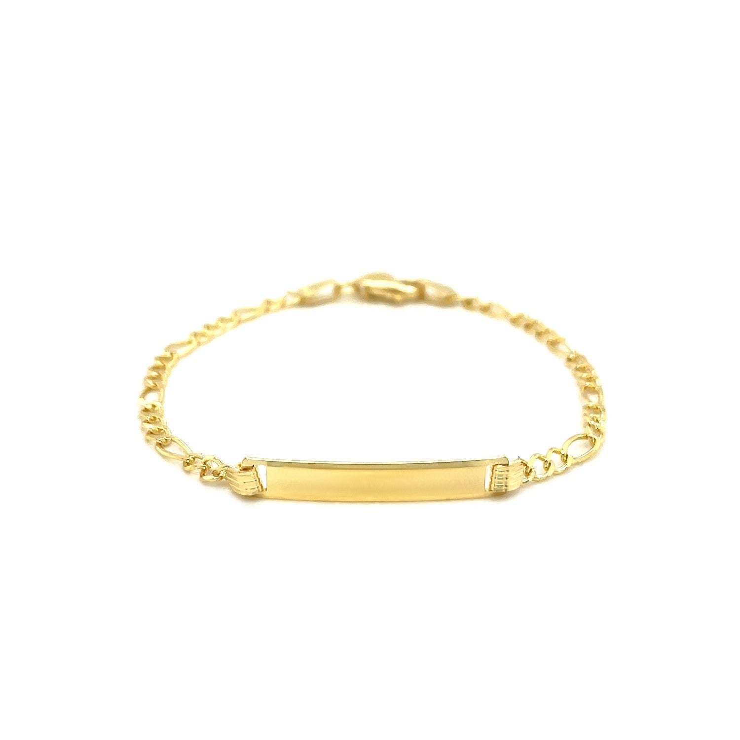 14k Yellow Gold Figaro Link Children's ID Bracelet-1