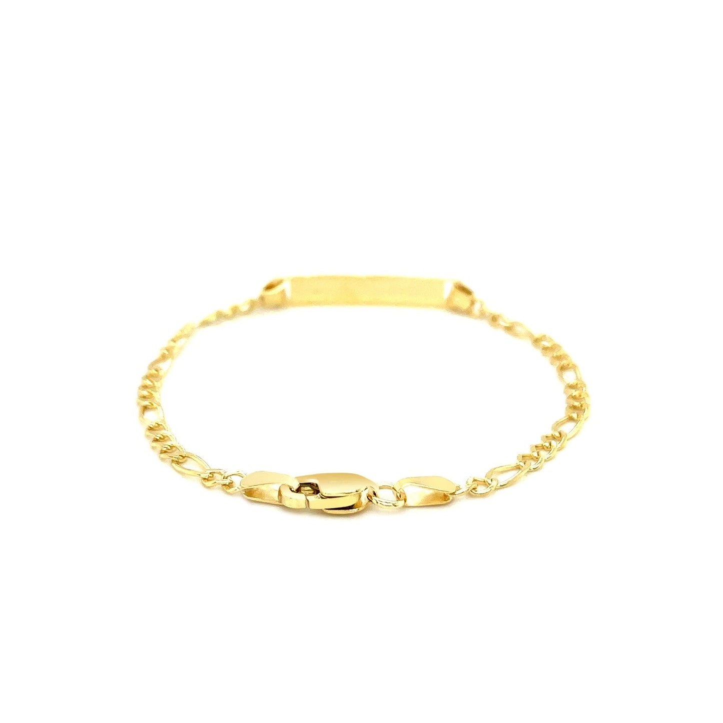 14k Yellow Gold Figaro Link Children's ID Bracelet-2