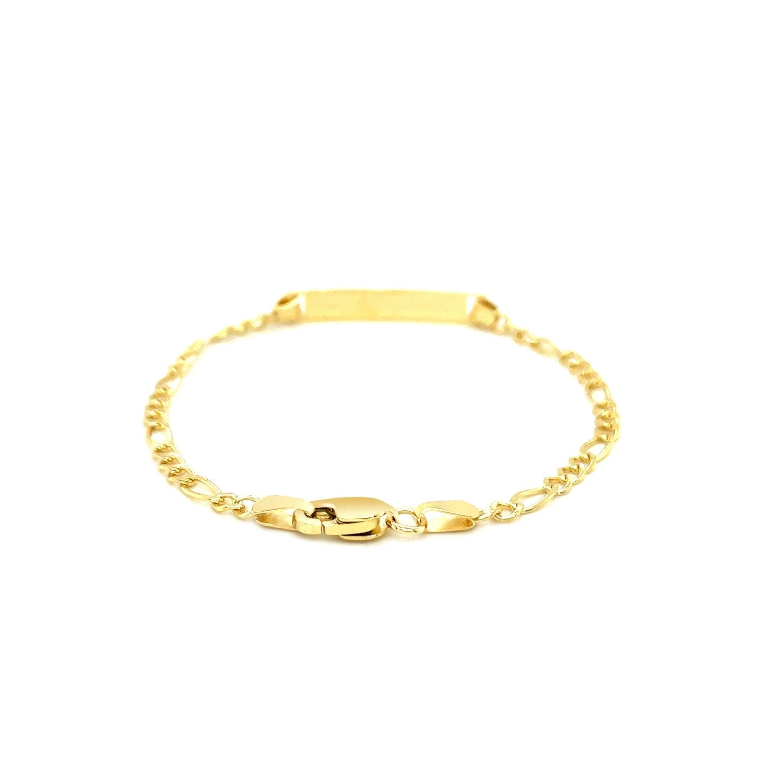 14k Yellow Gold Figaro Link Children's ID Bracelet-2