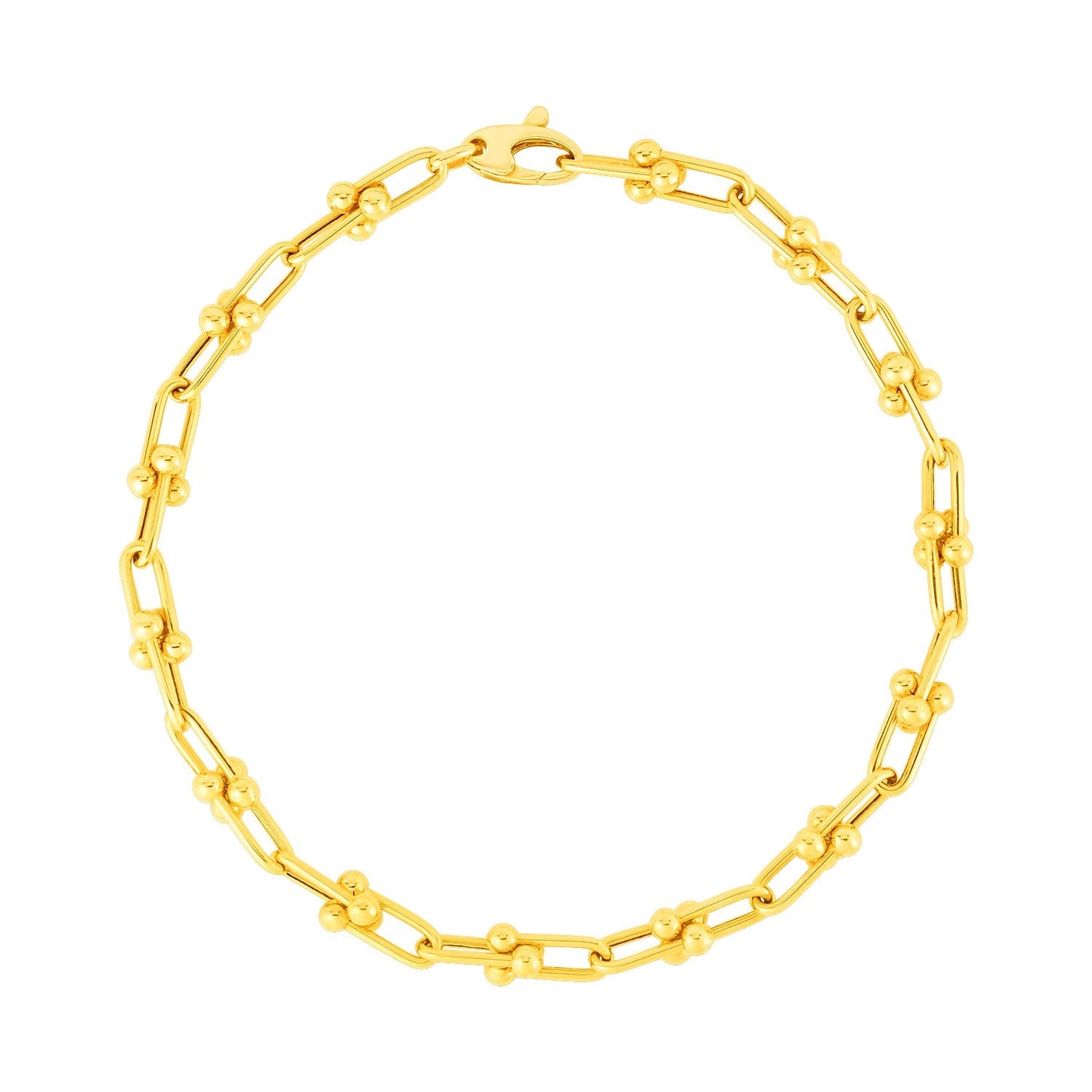 14k Yellow Gold 7 1/2 inch Jax Chain Bracelet-1