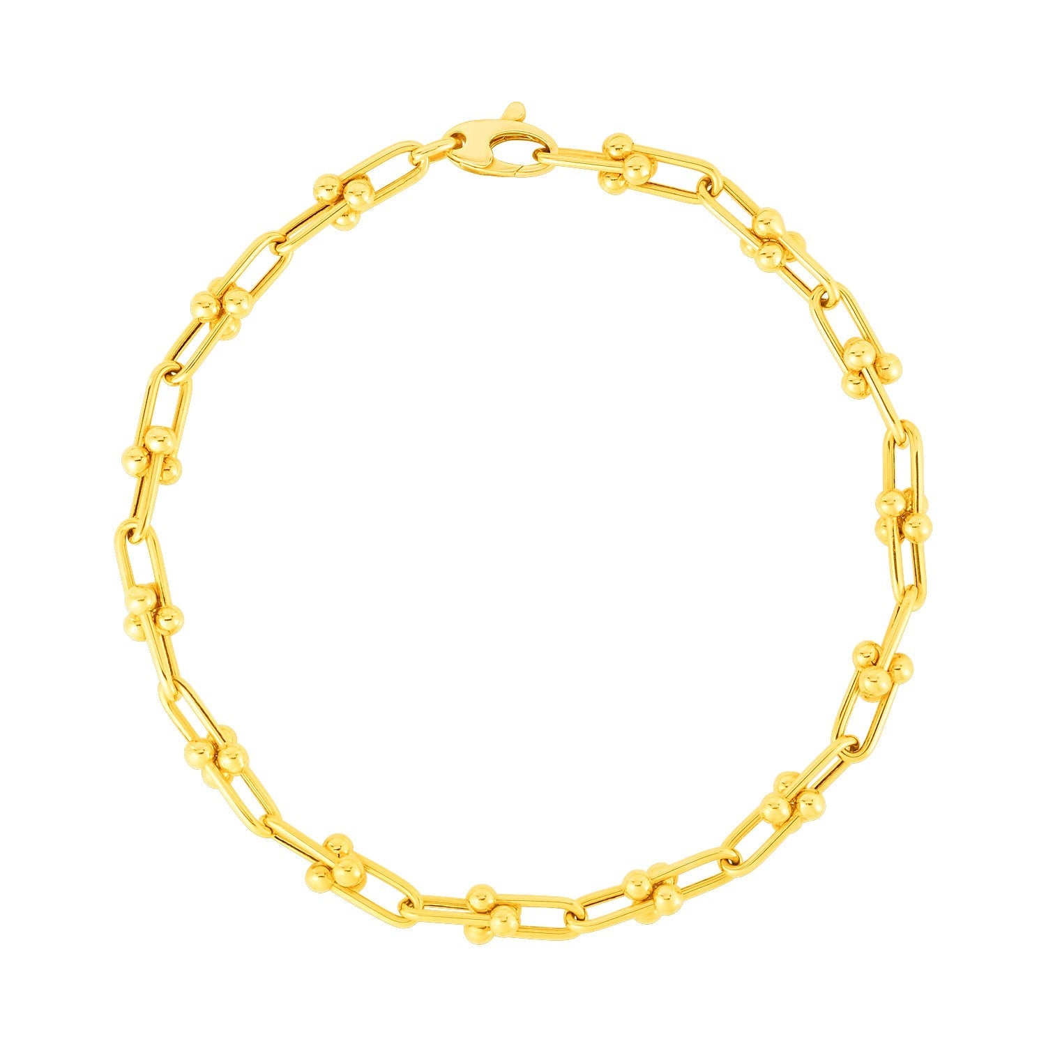 14k Yellow Gold 7 1/2 inch Jax Chain Bracelet-1