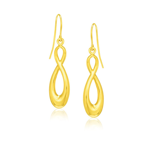 14k Yellow Gold Polished Earrings in Infinity Design-0
