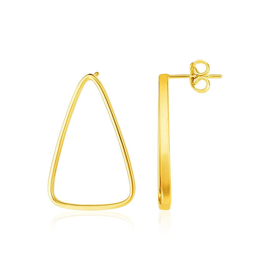 14k Yellow Gold Polished Open Triangle Post Earrings-0