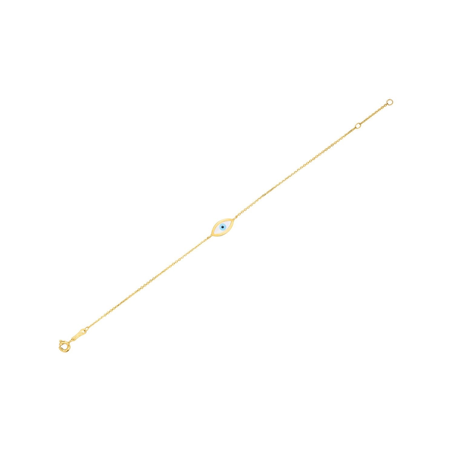 14k Yellow Gold MOP Evil Eye Bracelet-0
