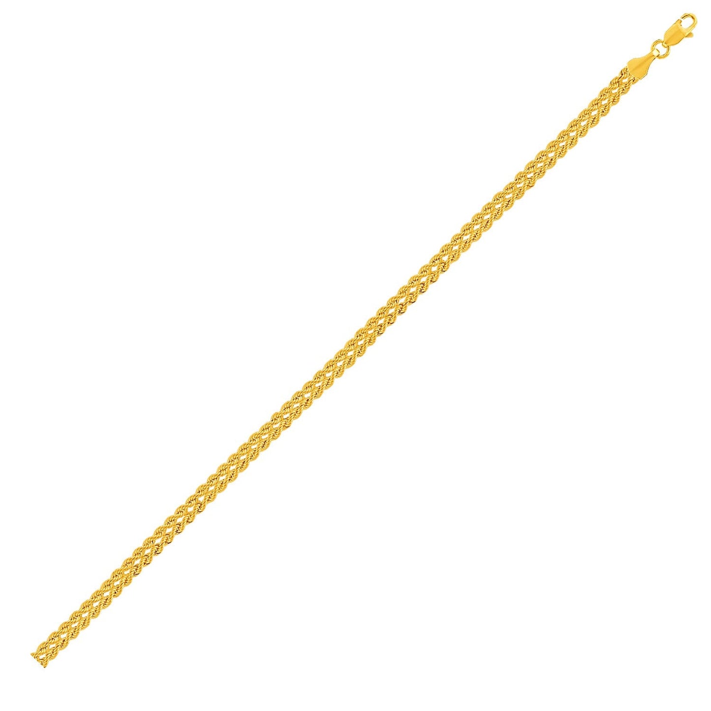 Double Rope Chain Bracelet in 10k Yellow Gold-0
