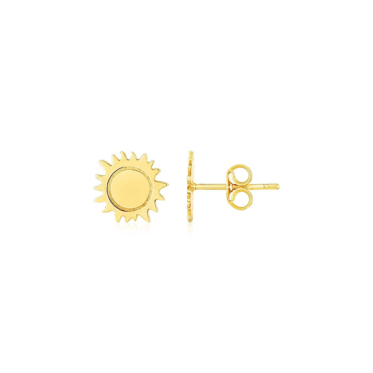 14K Yellow Gold Sun Earrings-0