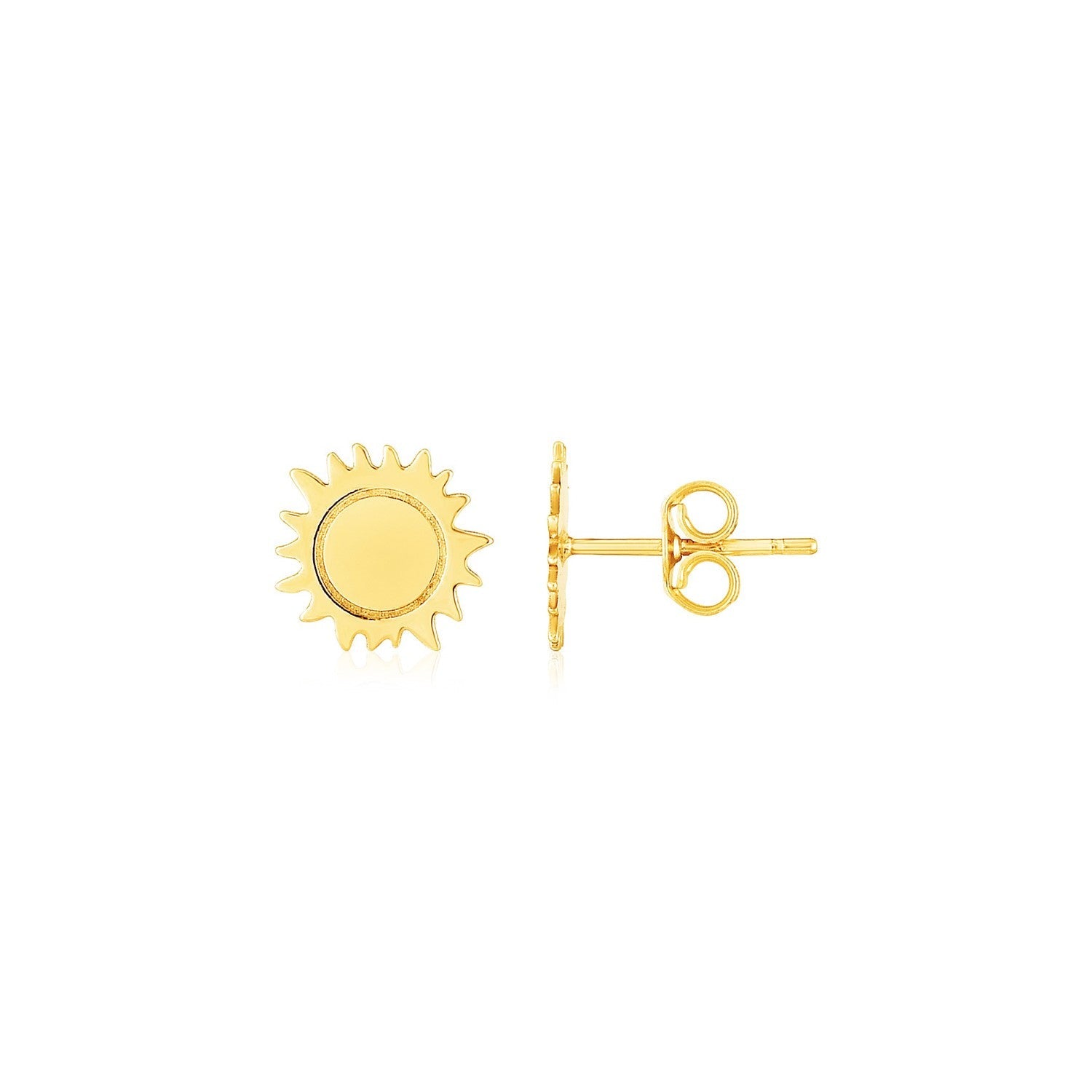 14K Yellow Gold Sun Earrings-0