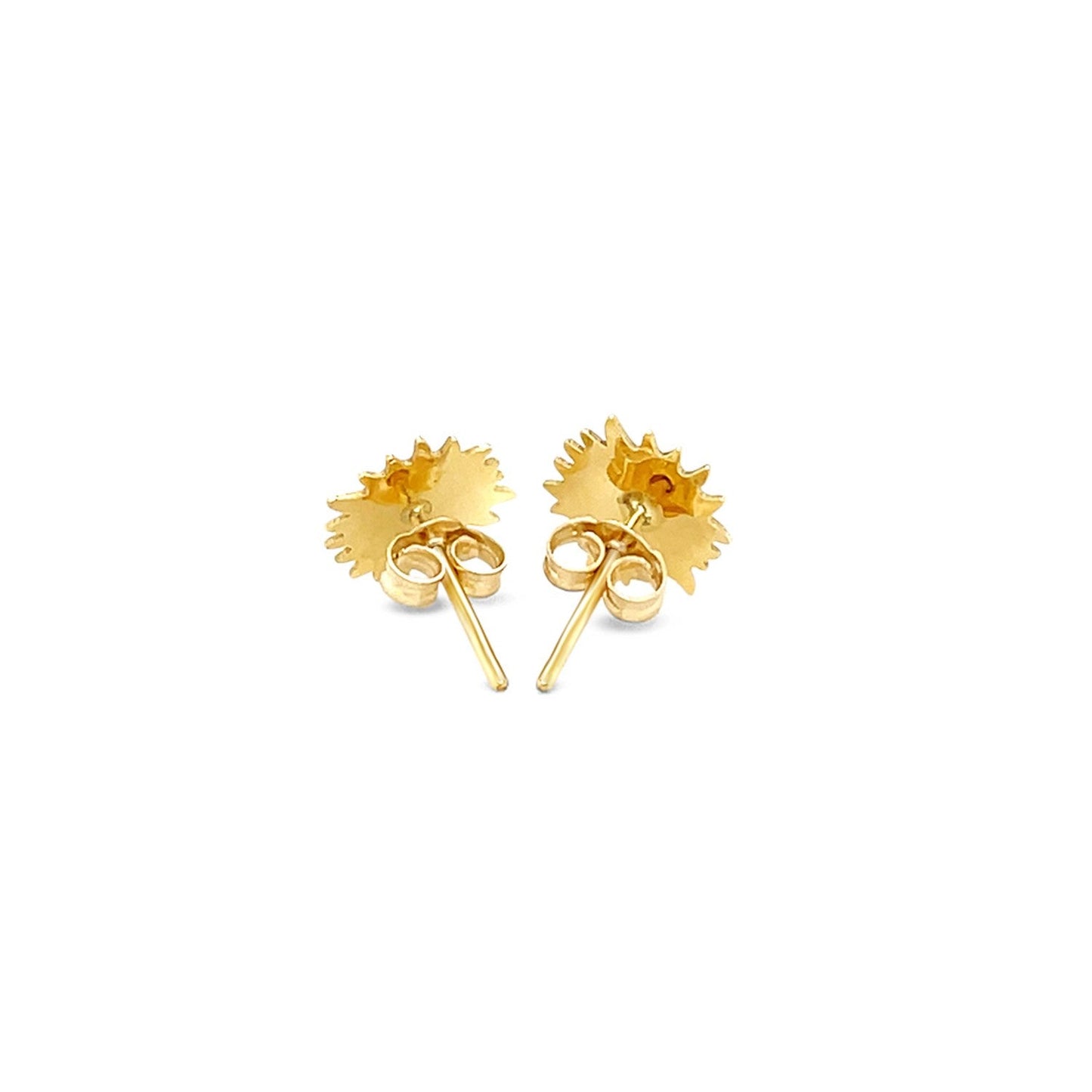 14K Yellow Gold Sun Earrings-2