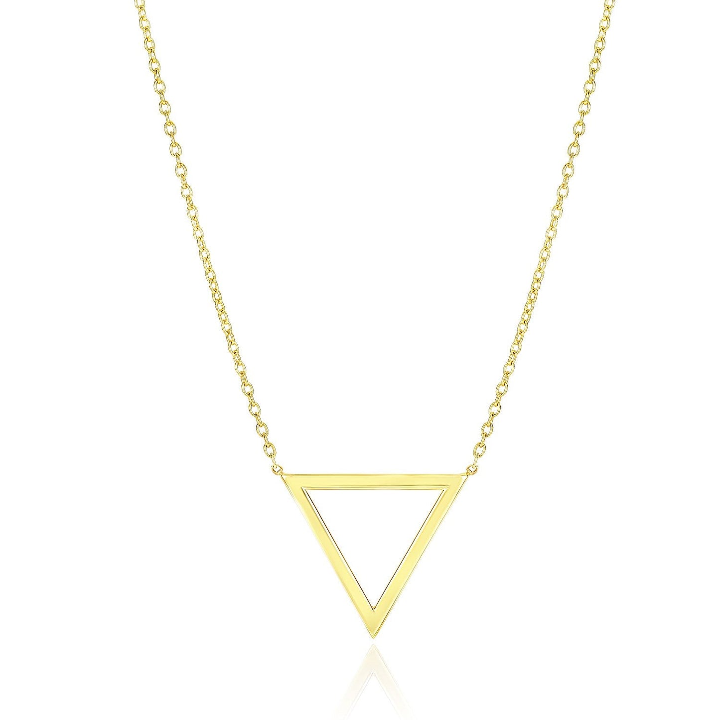 14k Yellow Gold Delta Symbol Chain Necklace-0