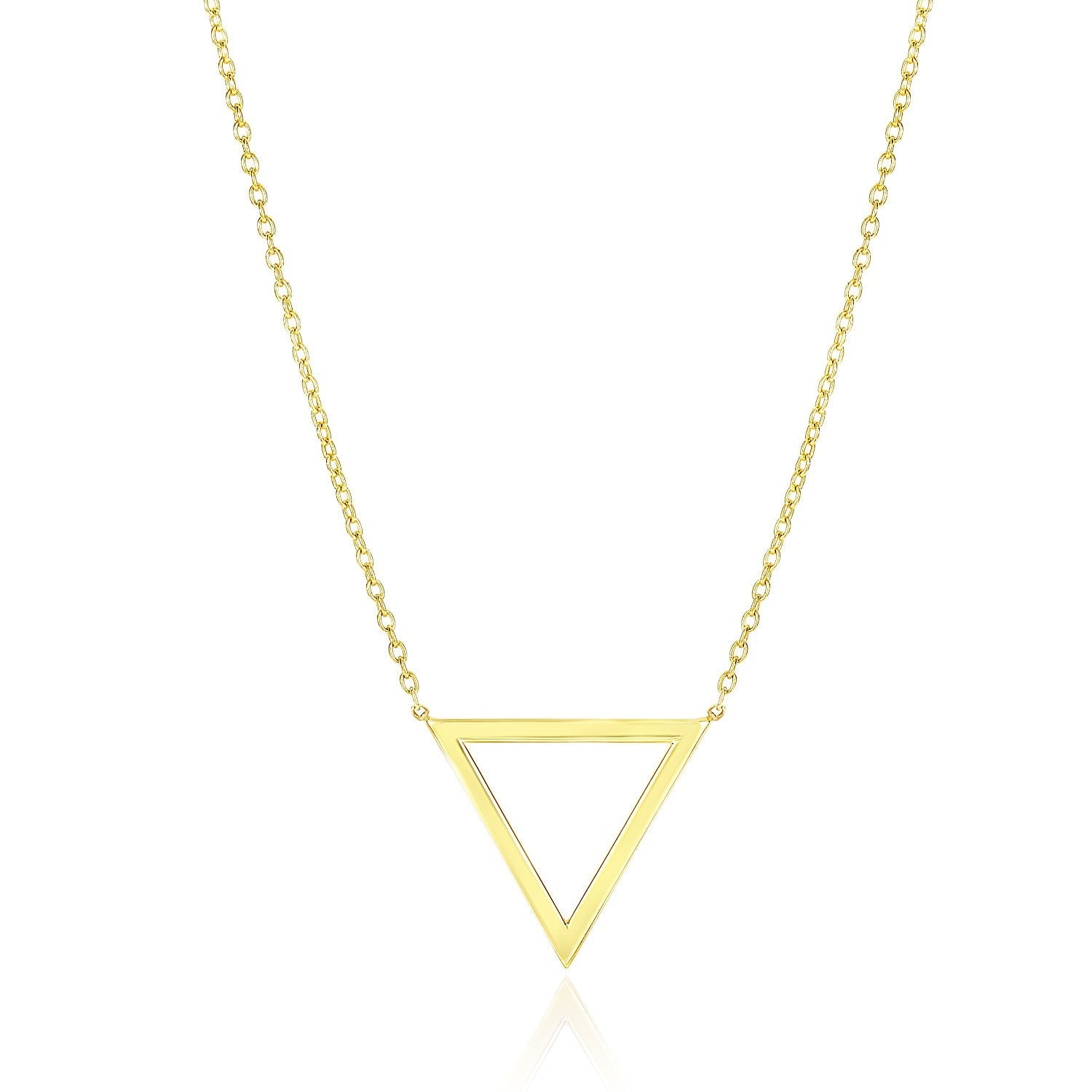 14k Yellow Gold Delta Symbol Chain Necklace-0
