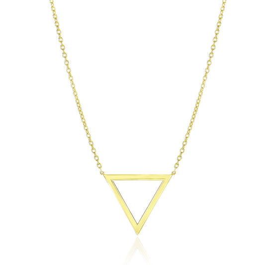 14k Yellow Gold Delta Symbol Chain Necklace-0