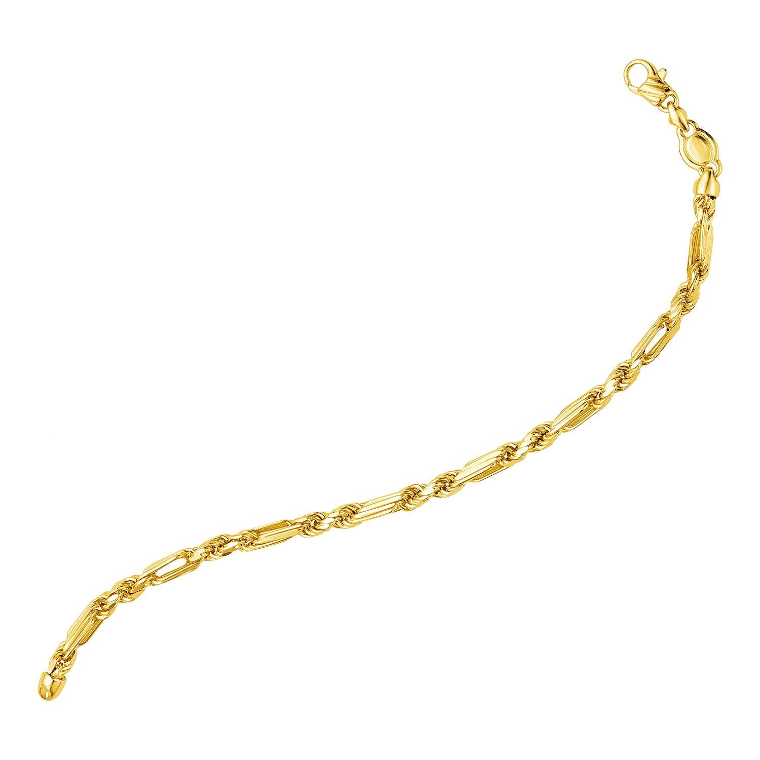 14k Yellow Gold 8 1/2 inch Figaro Chain Bracelet-0