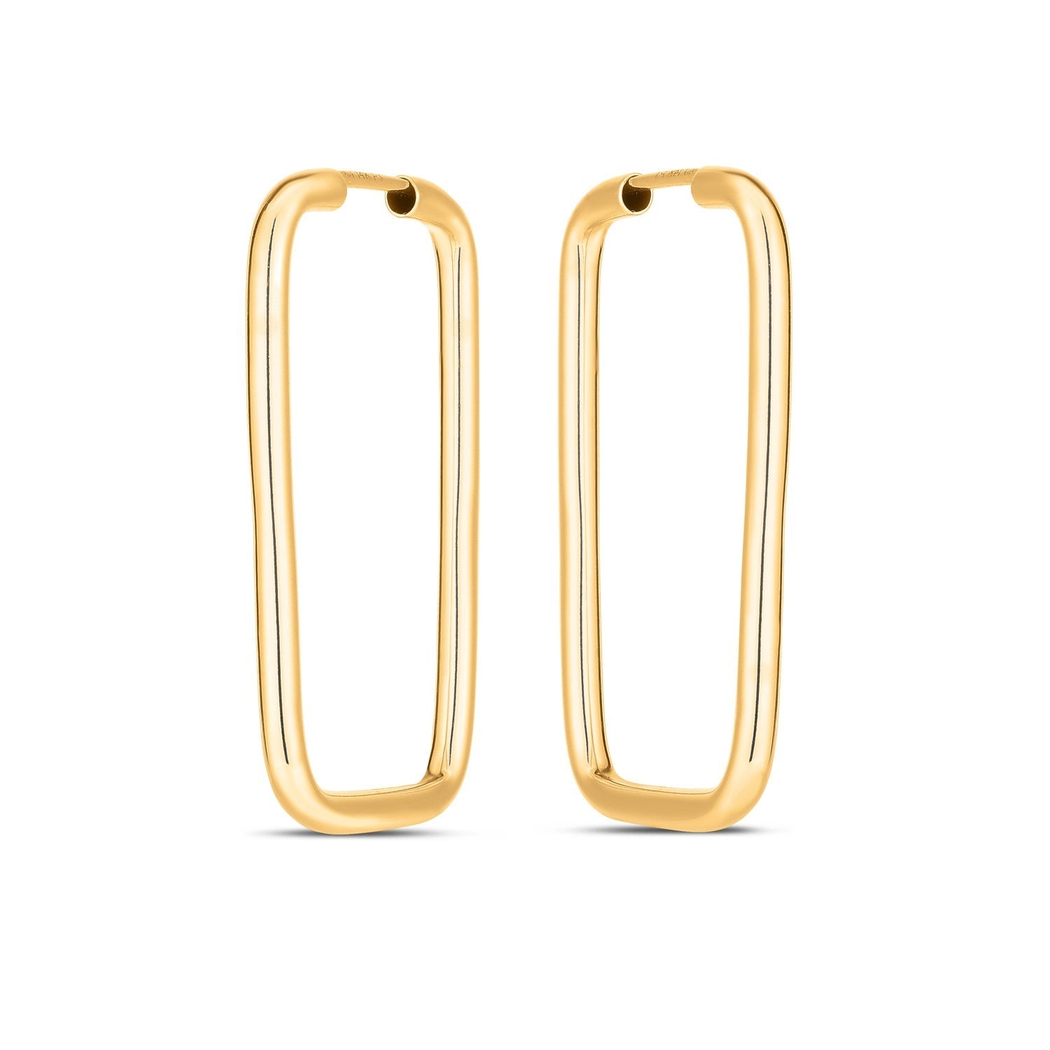 14k Yellow Gold Endless Rectangle Hoops-1