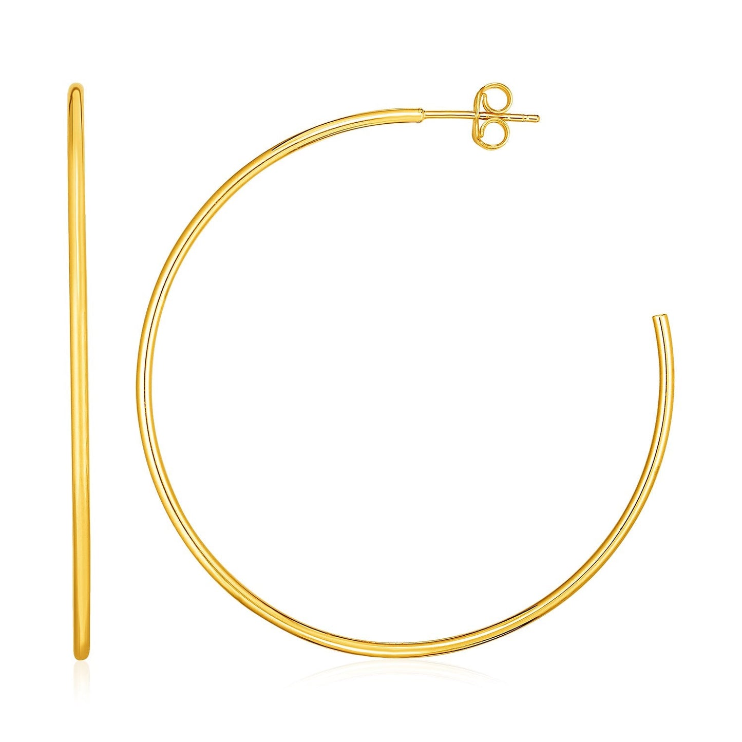 14k Yellow Gold Polished Hoop Earrings-0