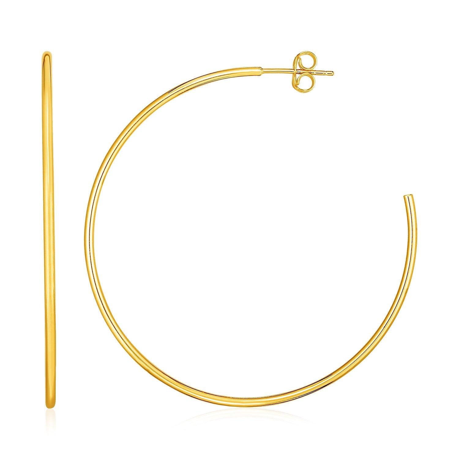 14k Yellow Gold Polished Hoop Earrings-0