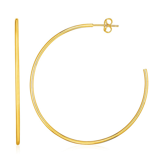 14k Yellow Gold Polished Hoop Earrings-0