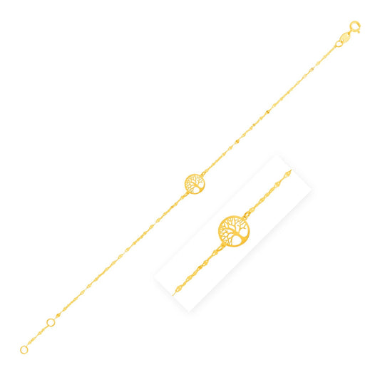 14K Yellow Gold Tree of Life Bracelet-0