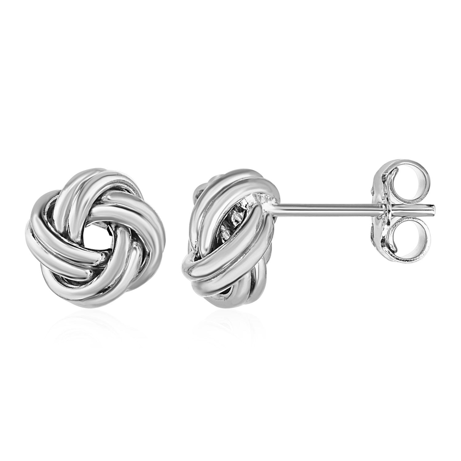 Love Knot Post Earrings in 14k White Gold-0