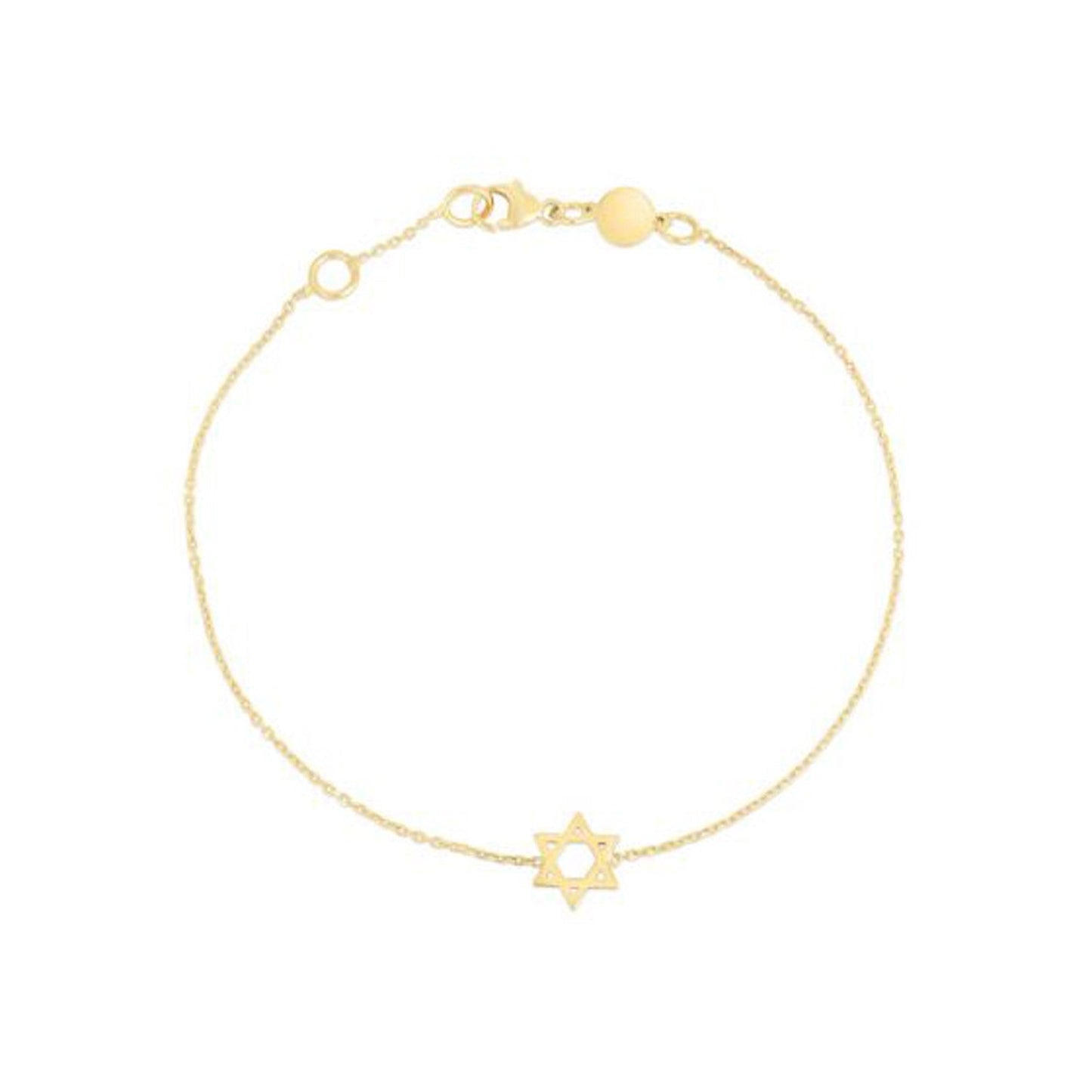 14k Yellow Gold Star of David Bracelet-1