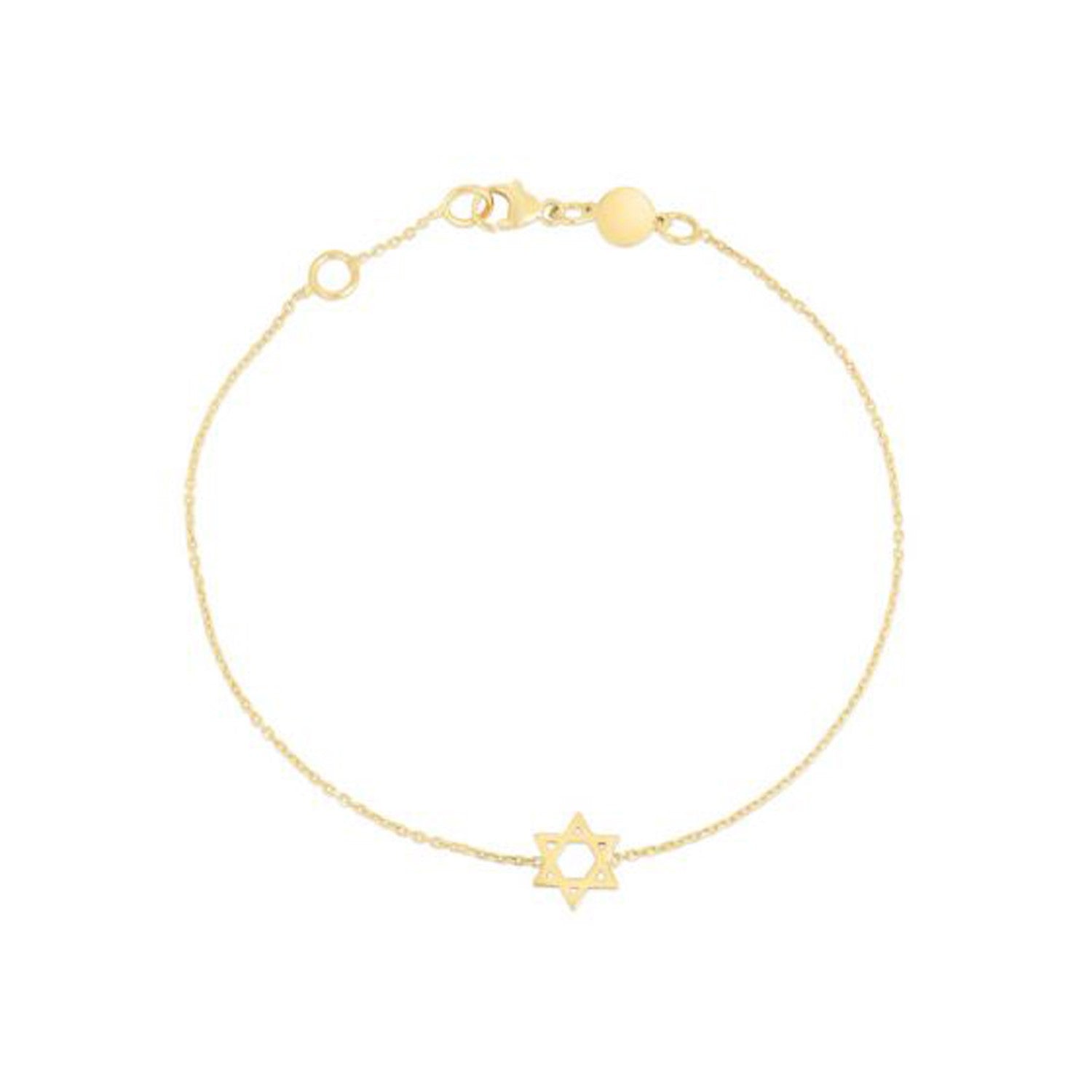 14k Yellow Gold Star of David Bracelet-1
