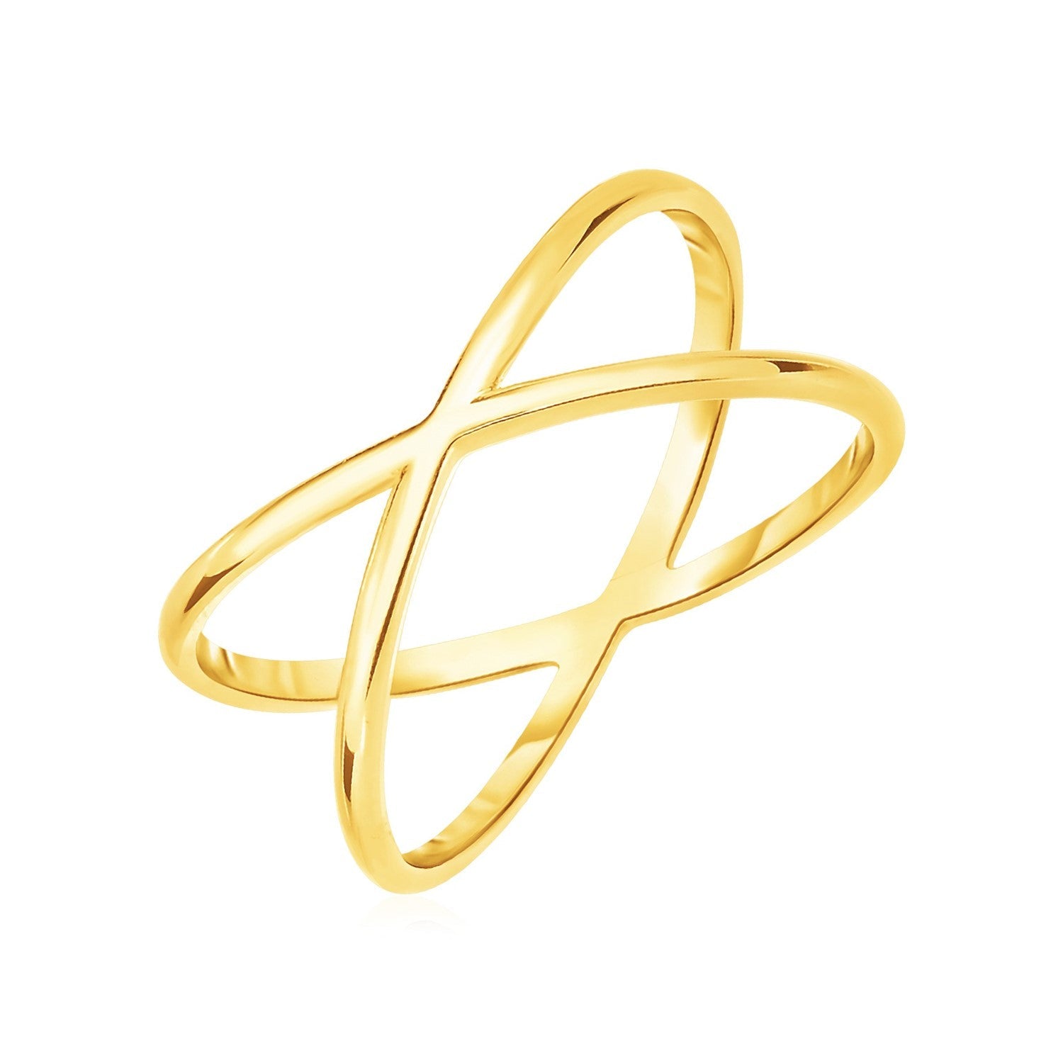 14k Yellow Gold Polished X Profile Ring-0
