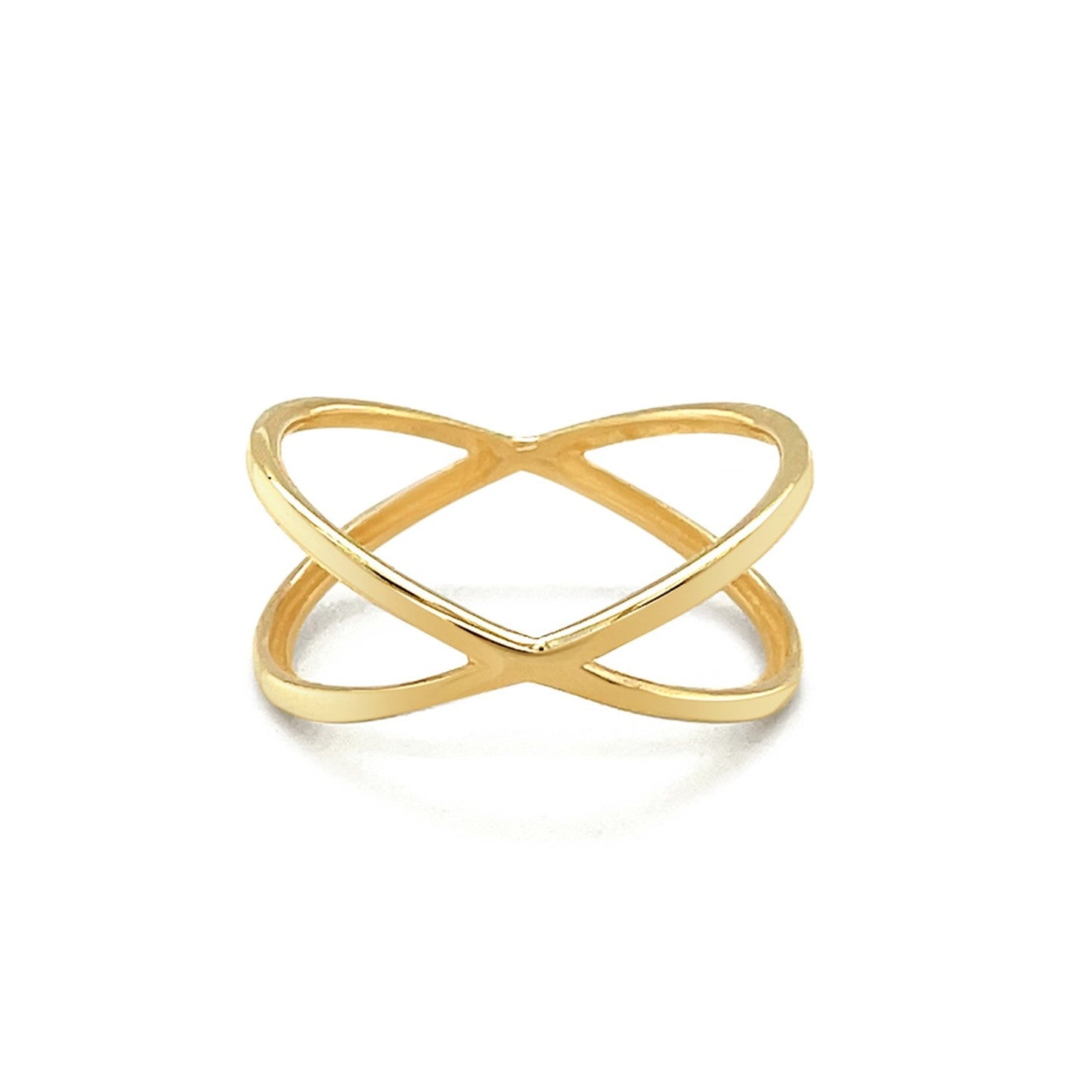 14k Yellow Gold Polished X Profile Ring-1