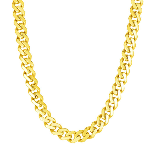 14k Yellow Gold 22 inch Polished Curb Chain Necklace-0