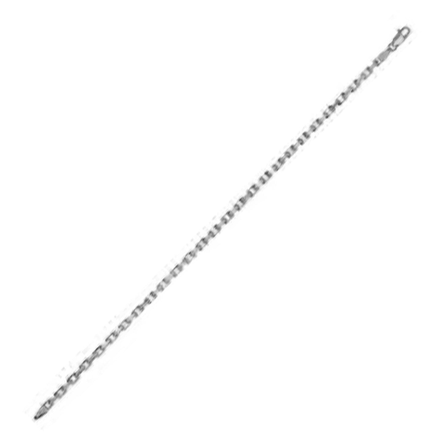 2.5mm 14k White Gold French Cable Chain Bracelet-0