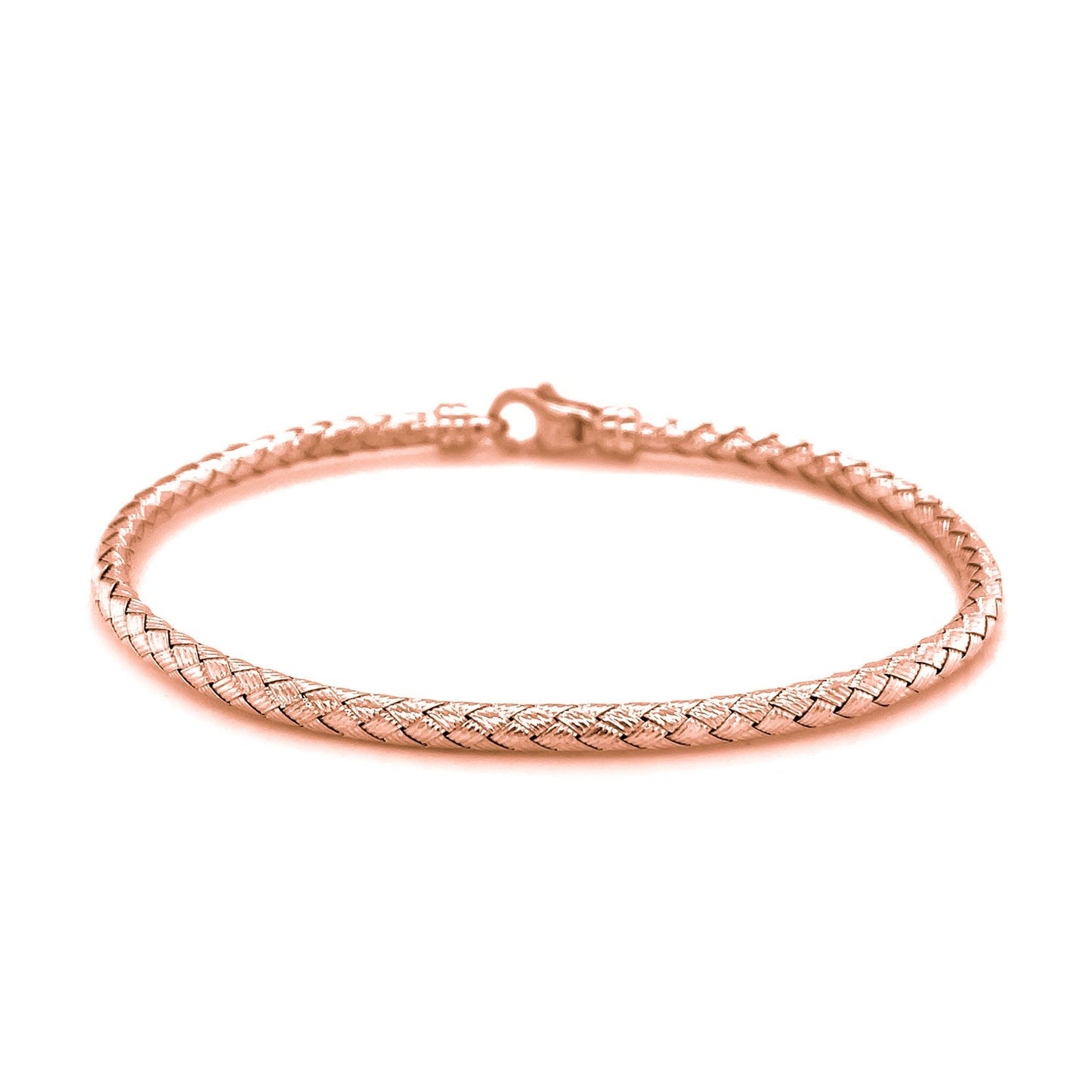 14k Rose Gold Fancy Weave Motif Bangle-1