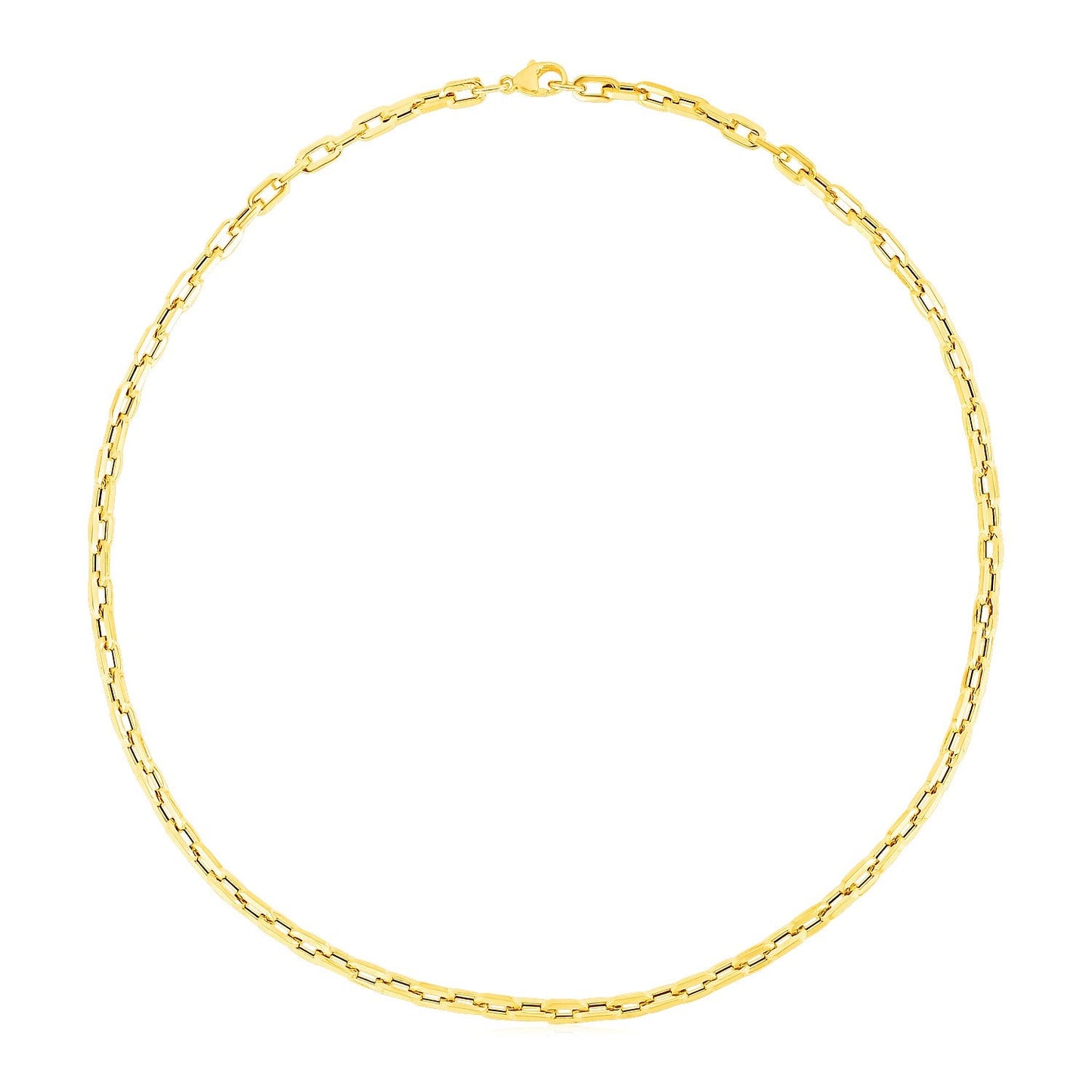 14k Yellow Gold Paperclip Chain Necklace-0