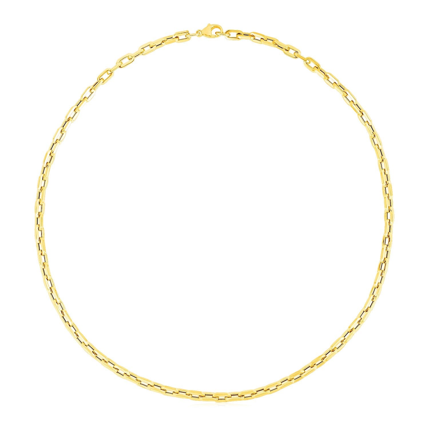 14k Yellow Gold Paperclip Chain Necklace-0