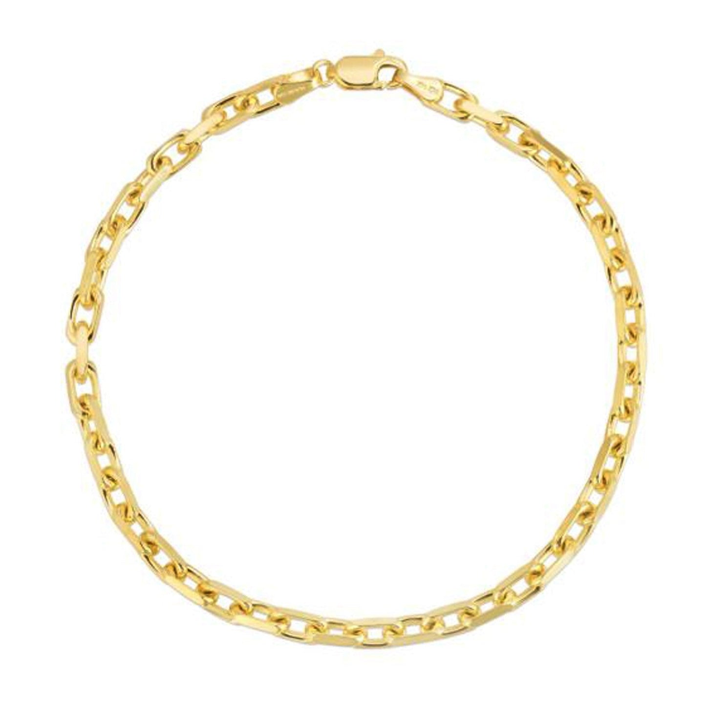 3.6mm 14k Yellow Gold French Cable Chain Bracelet-1