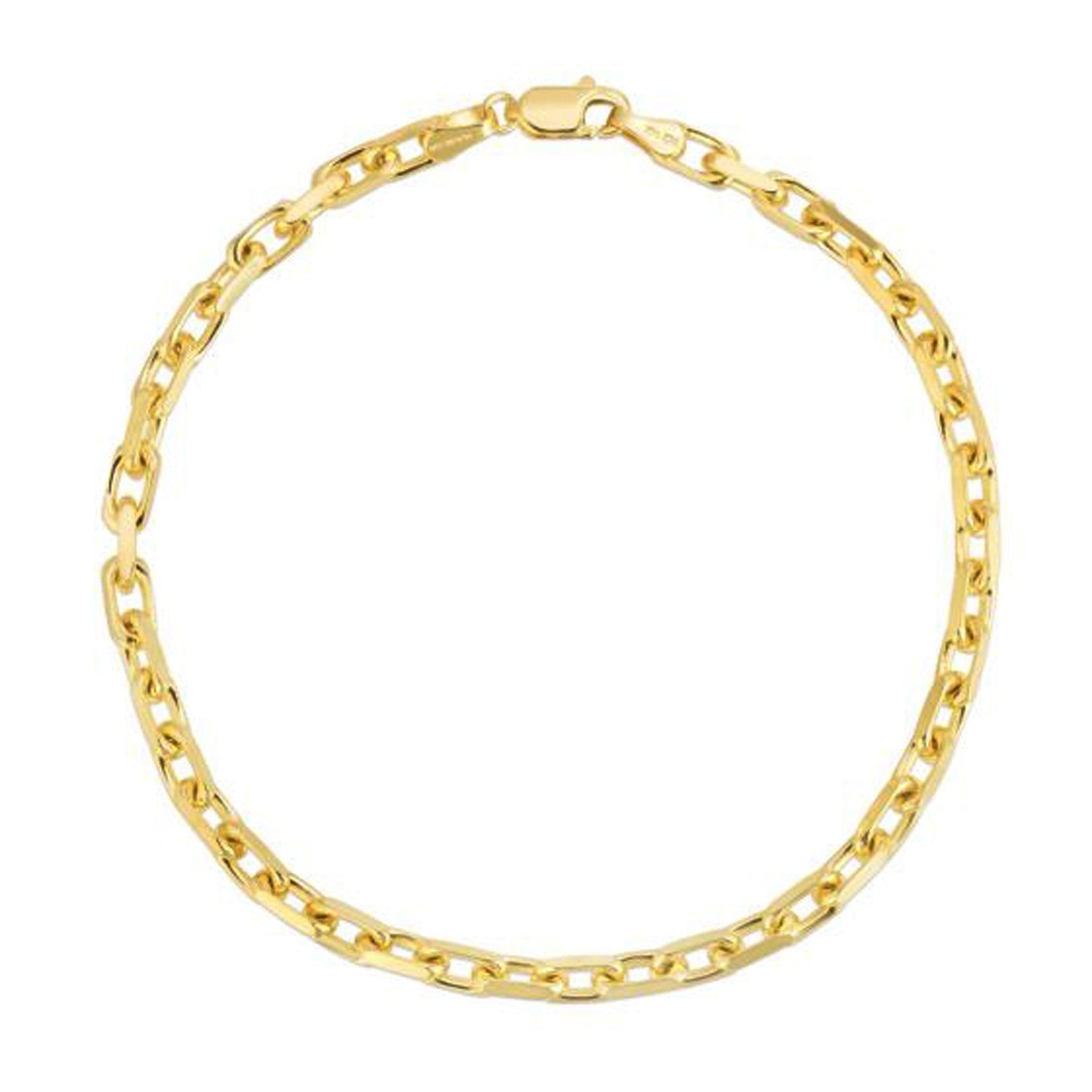 3.6mm 14k Yellow Gold French Cable Chain Bracelet-1