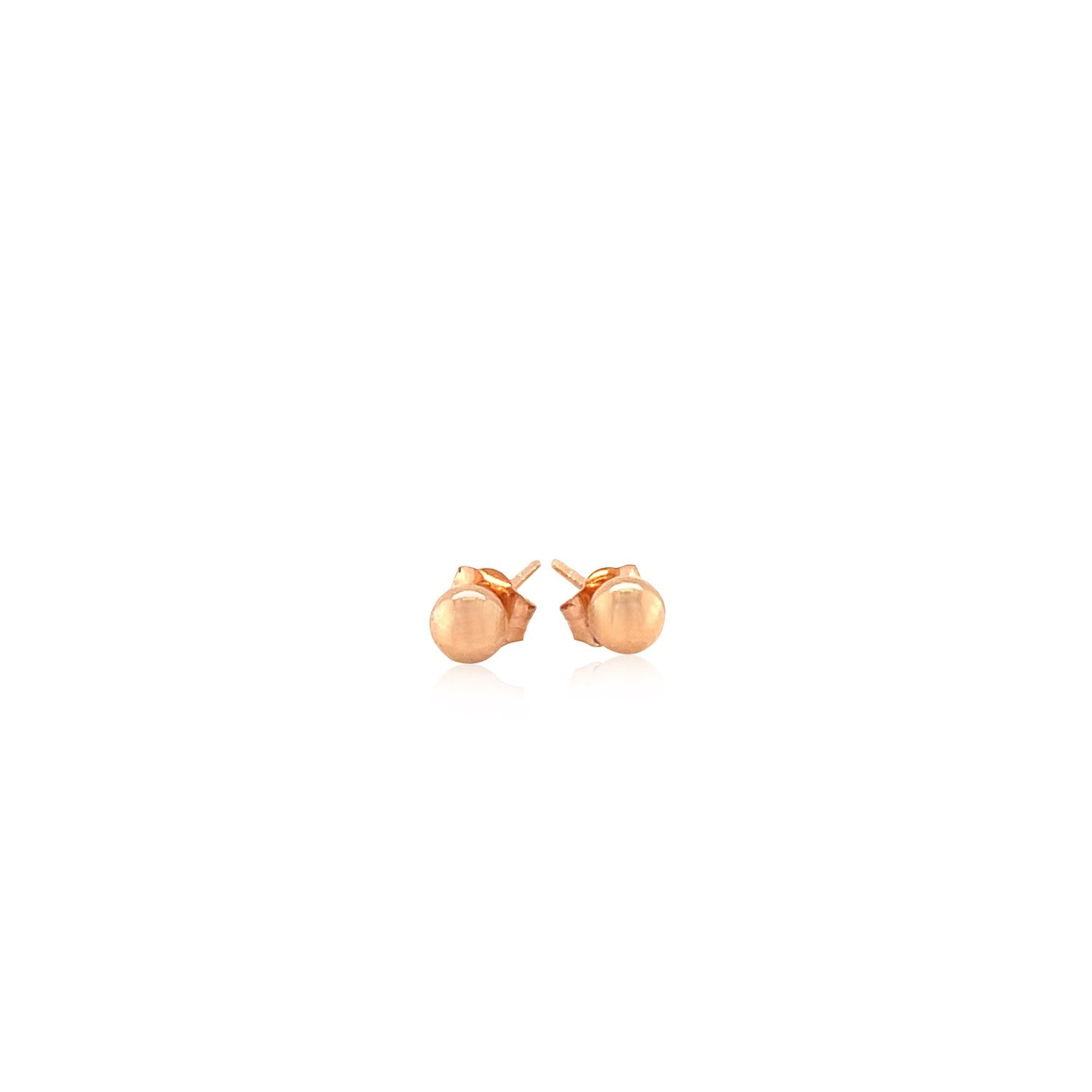 14k Rose Gold Ball Style Stud Earrings (4.0 mm)-1