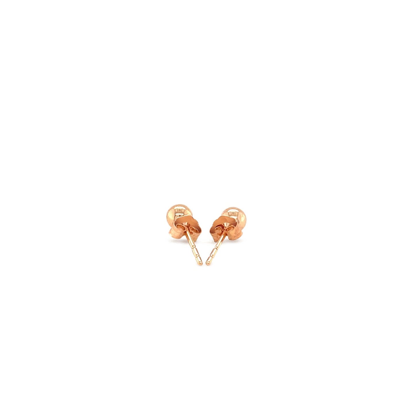 14k Rose Gold Ball Style Stud Earrings (4.0 mm)-2